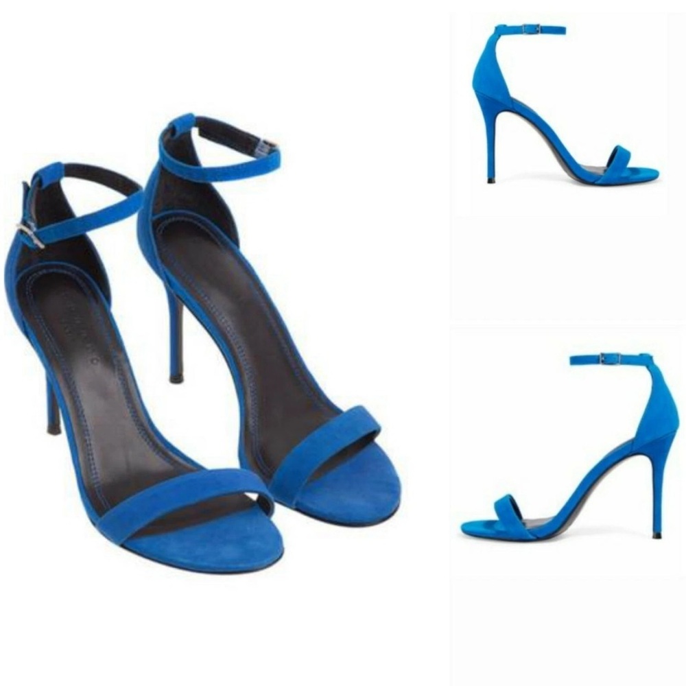 SANDRO PARIS alina neon cobalt blue strappy sandals size 40 in EUC.